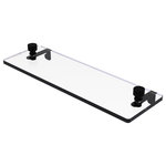 Allied Brass - Foxtrot 16" Glass Vanity Shelf with Beveled Edges, Matte Black - Add space and organization to your bathroom with this simple, contemporary style glass shelf. Featuring tempered, beveled-edged glass and solid brass hardware this shelf is crafted for durability, strength and style. One of the many coordinating accessories in the Allied Brass Foxtrot Collection, this subtle glass shelf is the perfect complement to your bathroom decor.