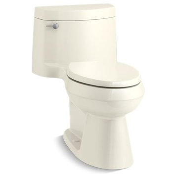 Kohler Cimarron 1-Piece Elongated 1.28 GPF Toilet, Left-Hand Lever, Biscuit