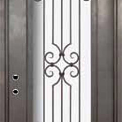 Milano 42x96 Wrought Iron Single Door 14 Gauge Steel - Front Doors