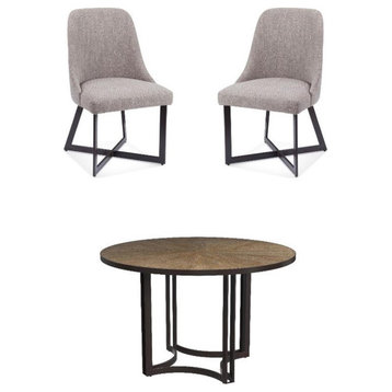 Home Square 3-Piece Set with Dining Table and 2 Dining Chairs in Black
