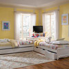 Lea Haley 2 Twin Platform Beds with Corner Unit in White