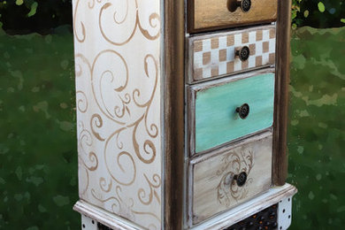 Jewelry Armoire Painted Scrolls