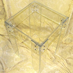 Side table, acrylic with brass rivets - Products