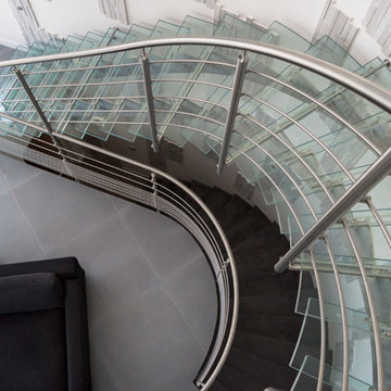 Escalier Hélicoïdal Inox et Verre