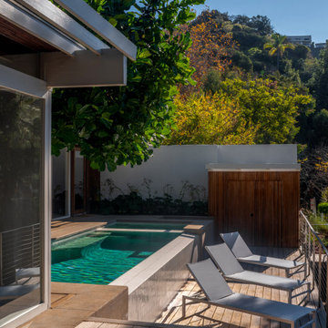 Hollywood Hills Backyard with Pool and Outdoor Deck