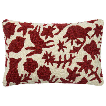 Ellen DeGeneres Crafted by Loloi In/Out Animal Print Pillow 13"x21", Red/Ivory