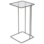 Uttermost - Uttermost Cadmus Pewter Accent Table - Minimally Designed With Versatility, This Petite Hand Forged Iron Accent Table Is Finished Soft Pewter With A Clear Tempered Glass Top.
