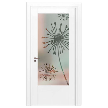 Interior 3/4 Lite Book / Slab Door with Glass Panel + Semi Private Design, 28"x8