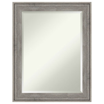 Regis Barnwood Grey Beveled Wood Wall Mirror 22.5 x 28.5 in.