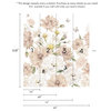 Vintage Meadow Floral Peel and Stick Vinyl Mural, Blush, 24"w X 108"h