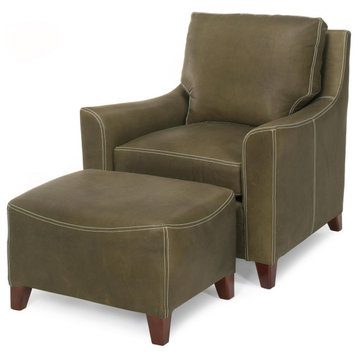 Accent Chair Occasional Contemporary European Leather Tabacco