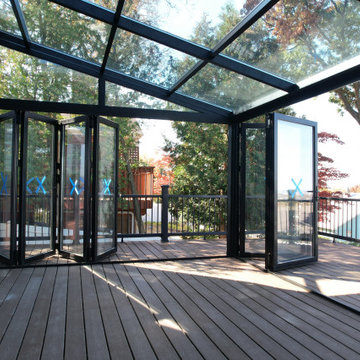 Custom Four-Season Sunroom with Wide-Opening Bi-Fold Doors – Ridgefield, NJ