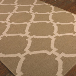 Modern Lattice Area Rug- Khaki - Area Rugs