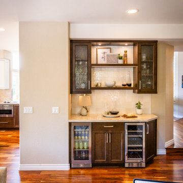 Custom Home Bar with Open Display Shelving