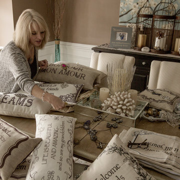 Evelyn Hope Collection...doublesided message pillows and jewels designed by Kirs