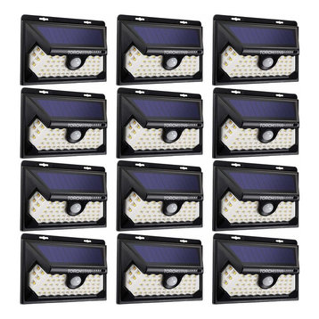 12 Pcs LED Solar Motion Sensor Security Light, 4 Modes, IP65, 6500K