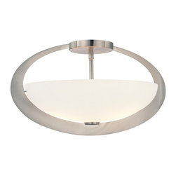 Brushed Nickel Finish George Kovacs 2 Light Ceiling Semi Flush - Lighting