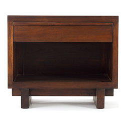 Benett End Table - Solid Reclaimed Teak Wood - Nightstands And Bedside Tables