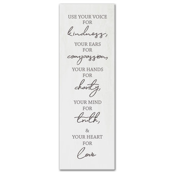 Use Your Voice For Kindness 12x36 Canvas Wall Art