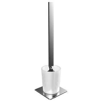 Art 1615.001.02 Free Standing Toilet Brush Holder in Crystal Clear and Chrome