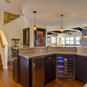 Basement Stairs Metal Bar Countertop