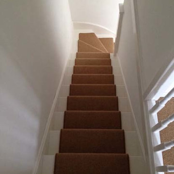 Installing Brown Carpet to Stairs as a Runner with Whipping