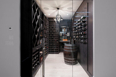 Example of a trendy wine cellar design in Vancouver