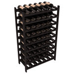 Wine Racks America - 54-Bottle Stackable Wine Rack, Premium Redwood, Black Stain - Three times the capacity at a fraction of the price for the18 Bottle Stackable. Wooden dowels enable easy expansion for the most novice of DIY hobbyists. Stack them as high as you like or use them on a counter. Just because we bundle them doesn't mean you have to as well!