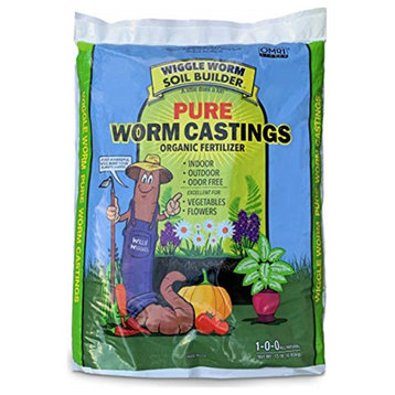 Worm Castings Organic Fertilizer, Wiggle Worm Soil Builder, 15-Pounds, (Package