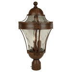Craftmade Lighting - Craftmade Lighting Z4225-AG Parish - Three Light Outdoor Large Post Mount - Height: 22.63"  Width: 11.00"  Lamping: (3) 60W Candelabra.Parish Three Light Outdoor Large Post Mount Aged Bronze Clear Hammered Glass *UL Approved: YES *Energy Star Qualified: n/a  *ADA Certified: n/a  *Number of Lights: Lamp: 3-*Wattage:60w Candelabra bulb(s) *Bulb Included:No *Bulb Type:Candelabra *Finish Type:Aged Bronze