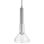 Norwell Lighting - Norwell Lighting 5386-PN-CL Funnel - One Light Pendant - Slender, single drop pendant with glass over metalFunnel One Light Pen Polished Nickel CleaUL: Suitable for damp locations Energy Star Qualified: n/a ADA Certified: n/a  *Number of Lights: Lamp: 1-*Wattage:60w T10 E26 Edison bulb(s) *Bulb Included:No *Bulb Type:T10 E26 Edison *Finish Type:Polished Nickel