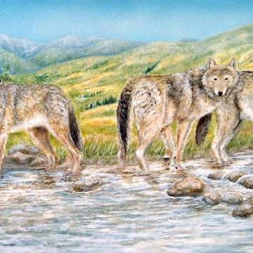 Wolf Pack Mural - Muralist Carolee Merrill