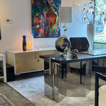 The Vicente Wolf Mirrored Desk with Dark Wood Top
