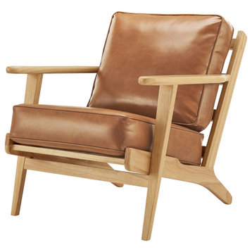 Albert PU Accent Arm Chair, Borneo Chocolate