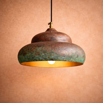 Patina Copper Dome Pendant Light