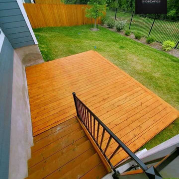 Stained Deck with Transparent Natural Cedar