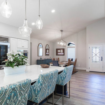Oversized kitchen island for workspace and entertaining
