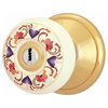 Brass Keyed Door Knob Lock Set Porcelain Adjustable Backset Renovators Supply