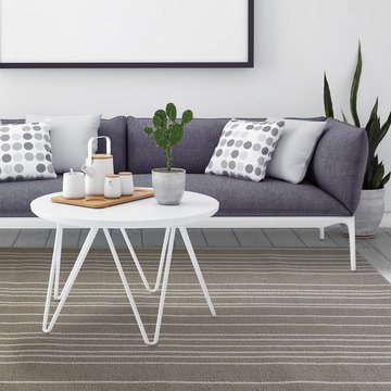 Striped Loop Pile Berber Carpet Beige