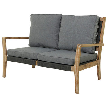 Contemporary Dark Gray Wood Outdoor Sofa 562376