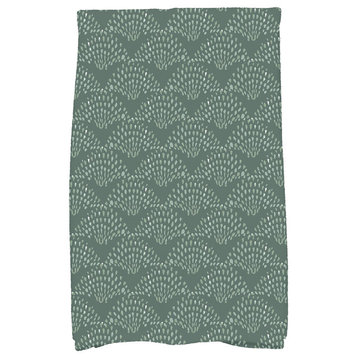 Fan Dance 18"x30" Green Geometric Print Hand Towel