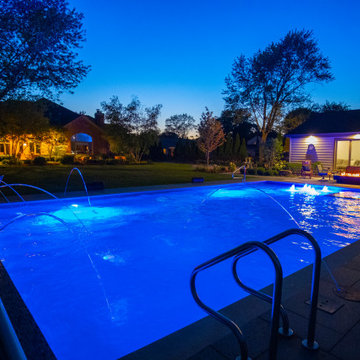 Arlington Heights, IL Swimming Pool and Hot Tub with Jump Rock
