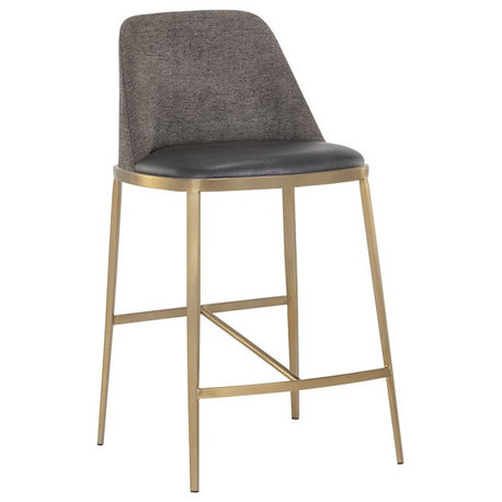 Dover Counter Stool, Bravo Portabella/Sparrow Gray