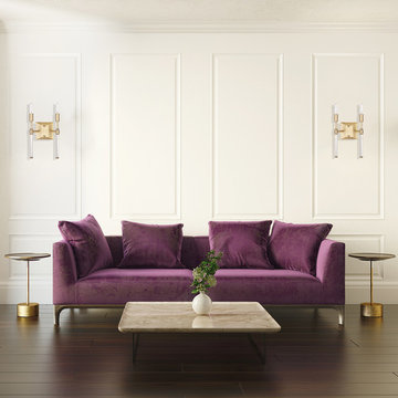 Delaney 2-Light Wall Sconce, Brass, Crystal Detail