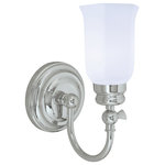 Norwell Lighting - Emily 1 Light Indoor Sconce (8911-CH-HXO) - Norwell Lighting 8911-CH-HXO Contemporary / Classic style 1 light Emily Sconce in Chrome finish with Hexagonal Opal Glass diffuser. Featuring a unique hexagonal Opal glass diffuser, the Emily single arm fixture grants bathroom spaces instant elegance. Light Bulb Data: 1 Incandescent 100 watt. Bulb included: No. Dimmable: yes.