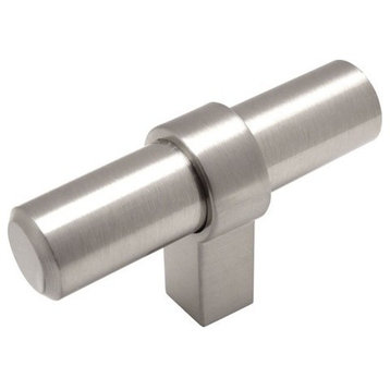 Cosmas 161 Series Solid Metal Satin Nickel European Bar Pulls, T-Bar Knob