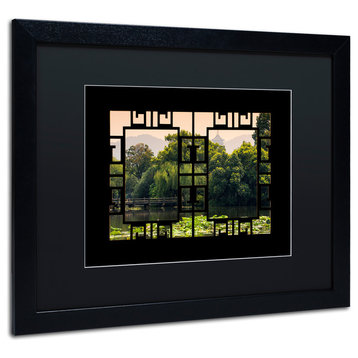 Philippe Hugonnard 'Pagoda Lake' Art, Black Frame, Black Matte, 20"x16"
