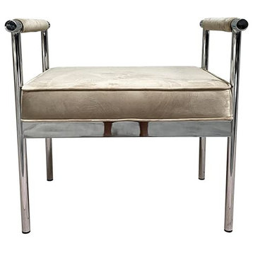First of a Kind Modern champagne Seating Bench With arms for Living Room