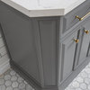 60" Palace Collection With Hardware, Satin Brass Finish, Cashmere Gray, F2-0012