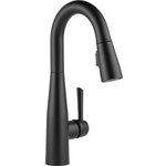 Delta - Delta Essa Single Handle Pull-Down Bar/Prep Faucet, Matte Black, 9913-BL-DST - Delta MagnaTite Docking uses a powerful integrated magnet to pull your faucet spray wand precisely into place and hold it there so it stays docked when not in use. Delta faucets with DIAMOND Seal Technology perform like new for life with a patented design which reduces leak points, is less hassle to install and lasts twice as long as the industry standard*. Kitchen faucets with Touch-Clean  Spray Holes  allow you to easily wipe away calcium and lime build-up with the touch of a finger. You can install with confidence, knowing that Delta faucets are backed by our Lifetime Limited Warranty.  *Industry standard is based on ASME A112.18.1 of 500,000 cycles.